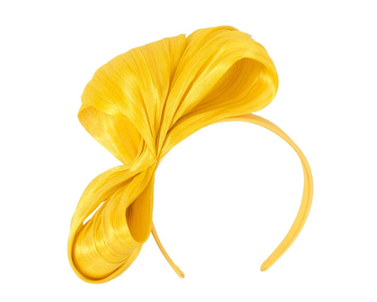 Yellow Silk Abaca Bow Fascinator