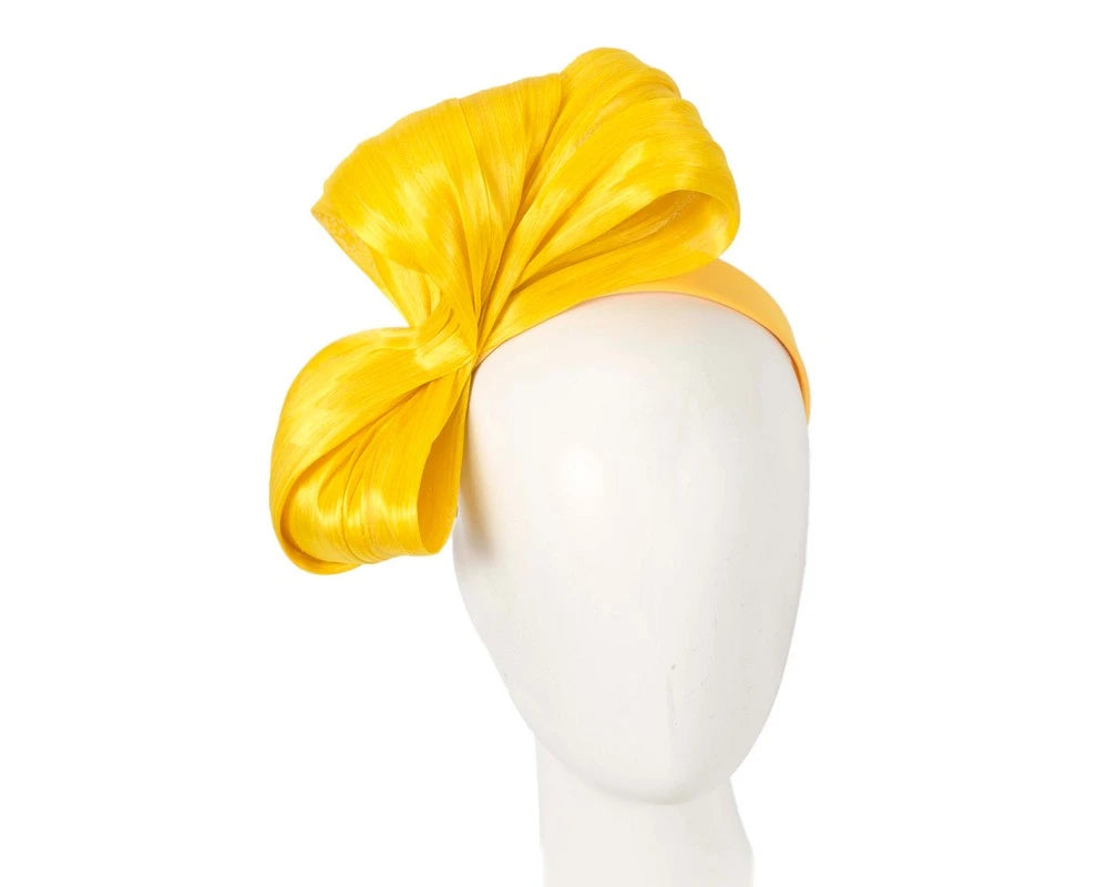 Yellow Silk Abaca Bow Fascinator