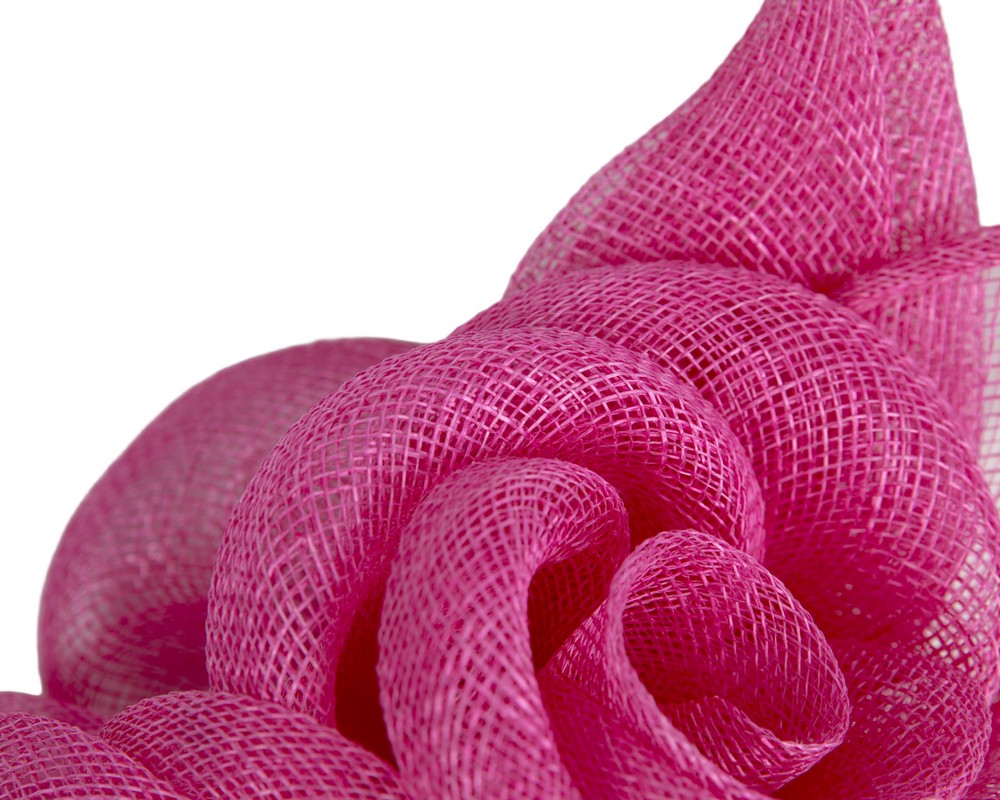 Large Fuchsia Pink Sinamay Flower Fascinator