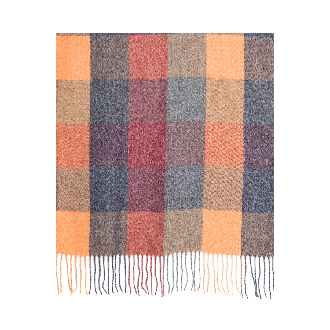 Autumn Checkered Scarf - Orange