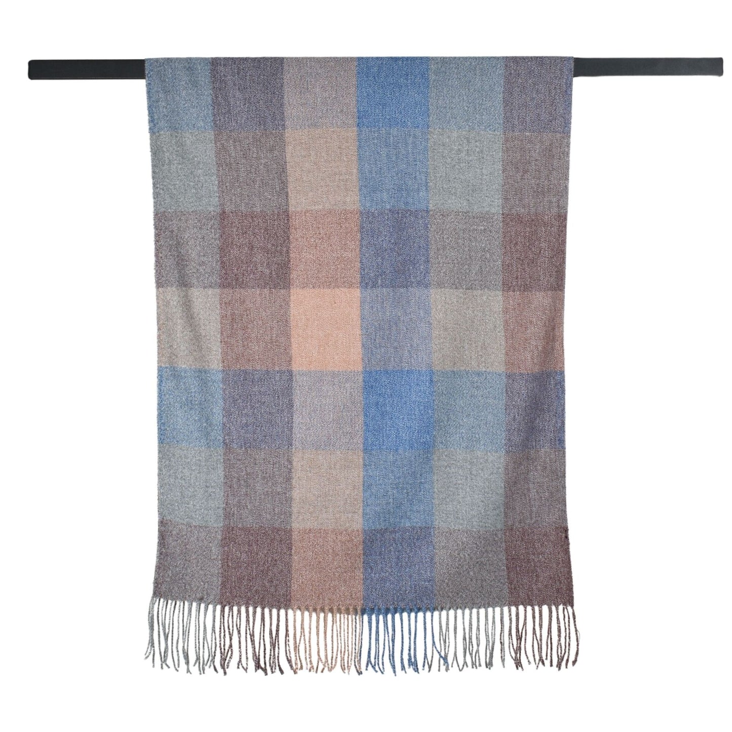 Autumn Checkered Scarf - Dusty Blue