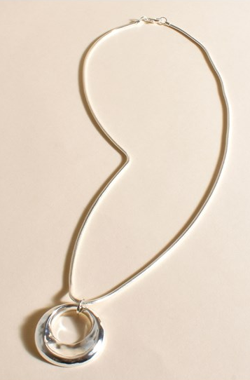 Adorne Willa Circle Pendant - Silver