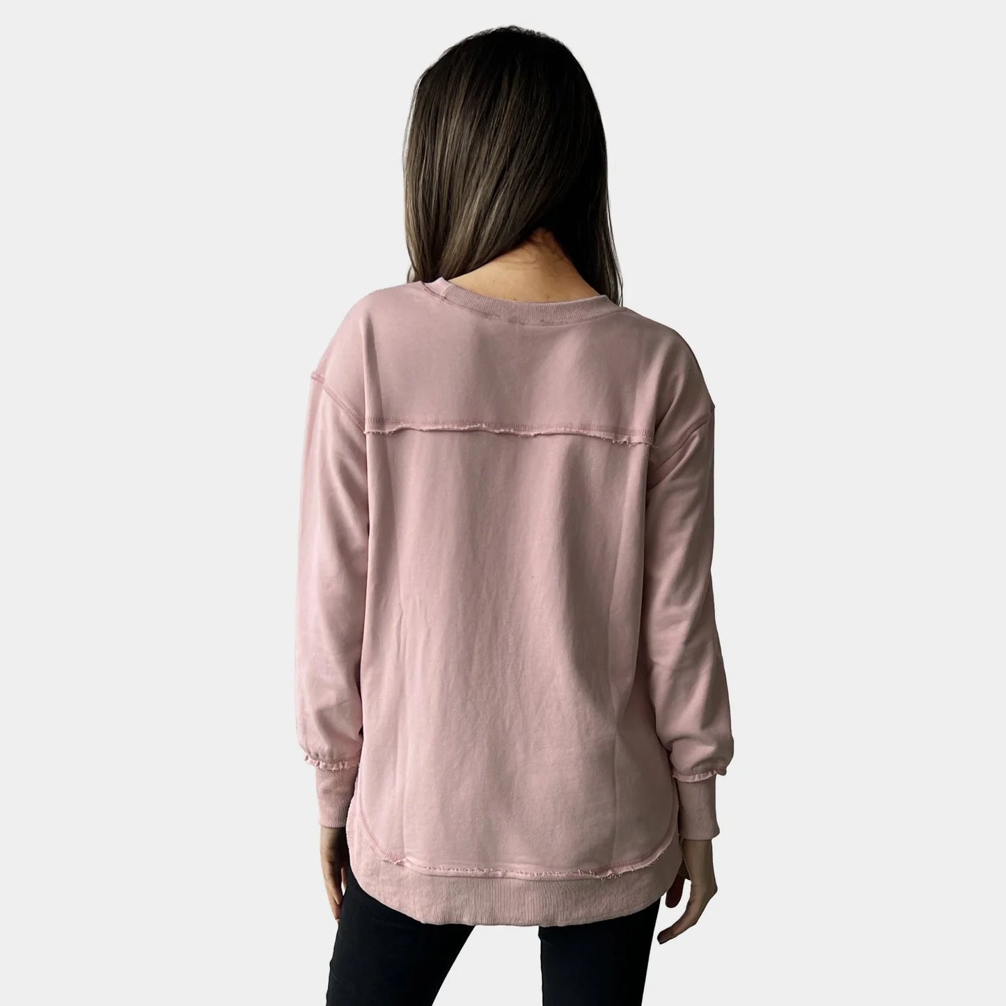 Amyic Embroidery Sweatshirt - Pale Pink