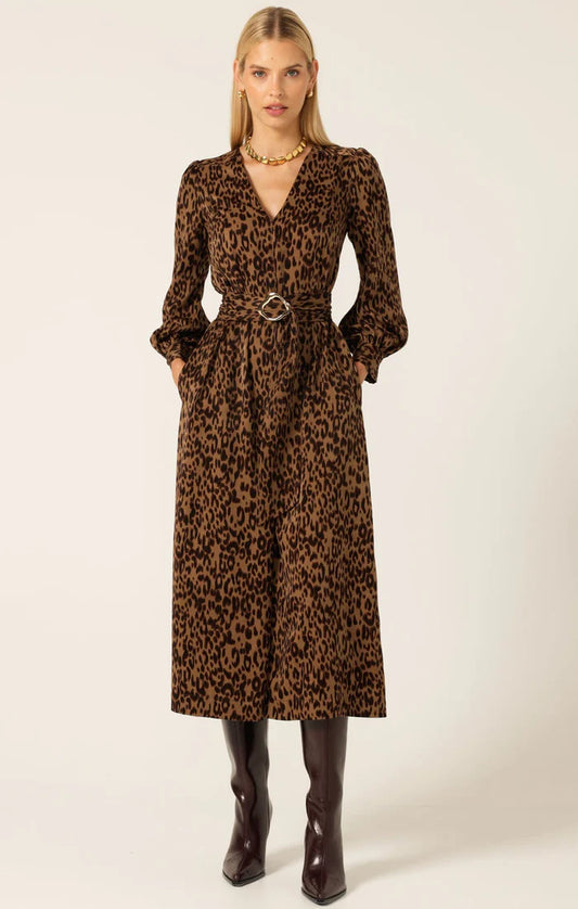 Sacha Drake Bauchart Midi Dress - Chocolate Animal