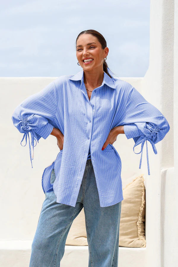 Billie Stripe Shirt - Blue