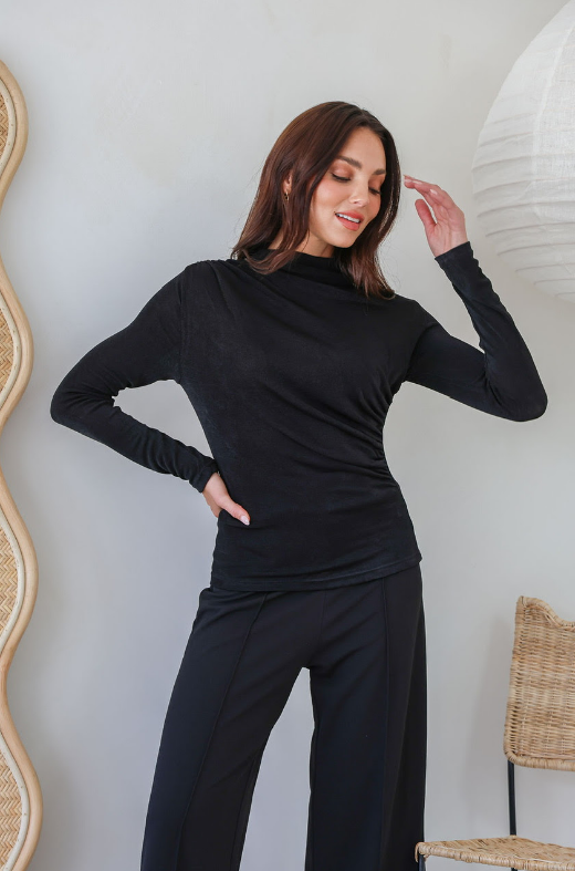 Andi Drape Top - Black