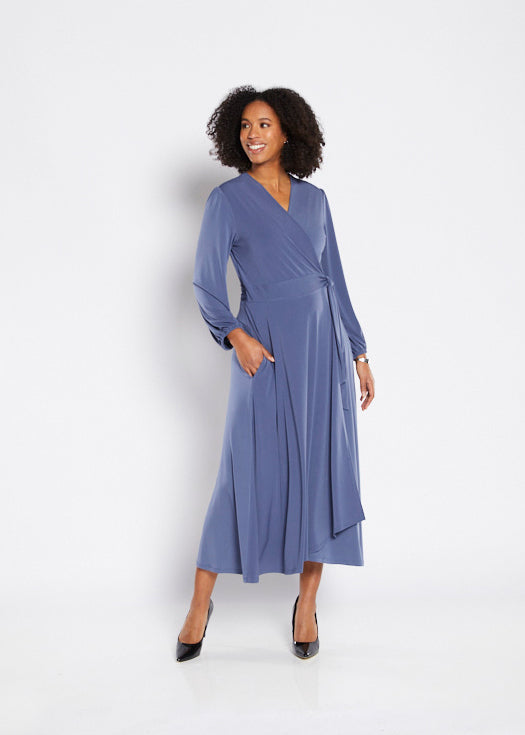 Philosophy Emba Long Sleeve Wrap Dress - French Blue
