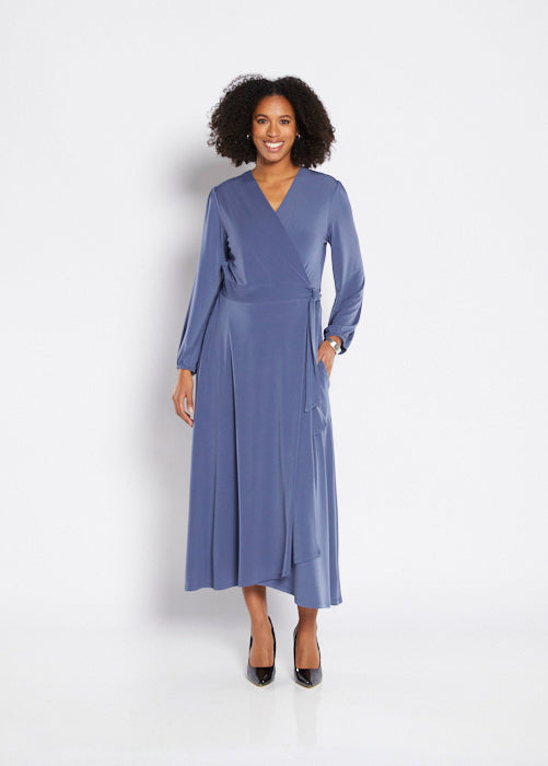 Philosophy Emba Long Sleeve Wrap Dress - French  Blue