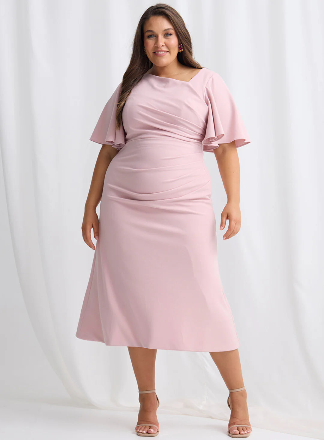 Trellis Lane Martha Midi Dress - Dusty Pink
