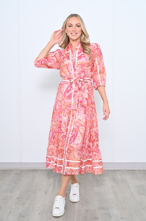 Dahlia Midi Dress - Red