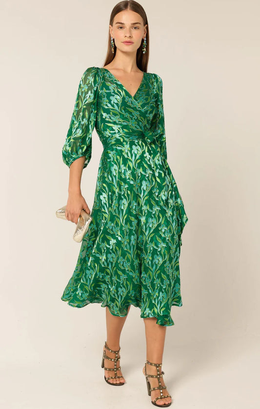 Sacha Drake Orchid Wrap Dress - Green Botanical