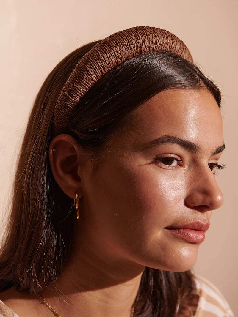 Paper Straw Headband - Brown