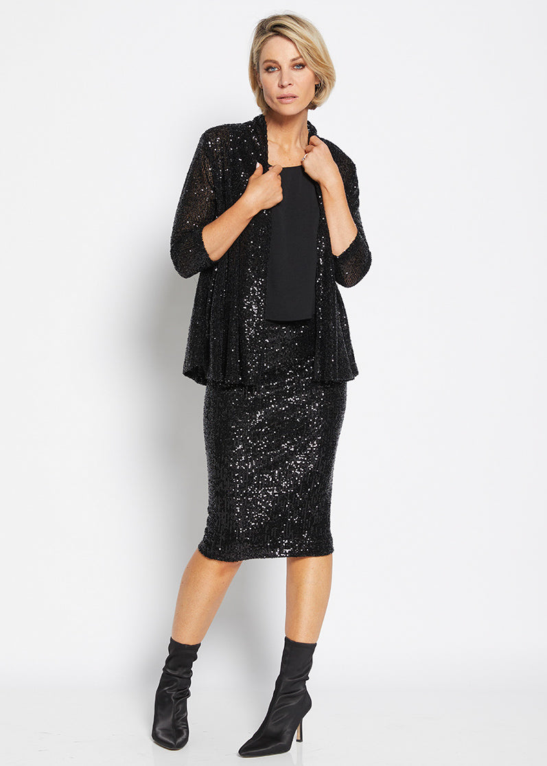 Philosophy Sally 3/4 Sequin Jacket - Black