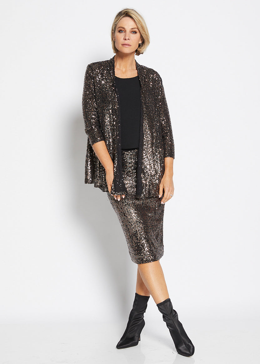 Philosophy Sally 3/4 Sequin Jacket - Black