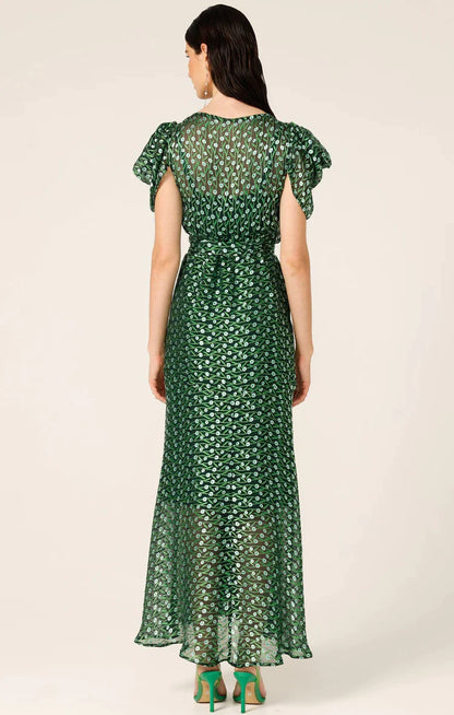 Sacha Drake Twilight Shimmer Maxi Dress in Emerald