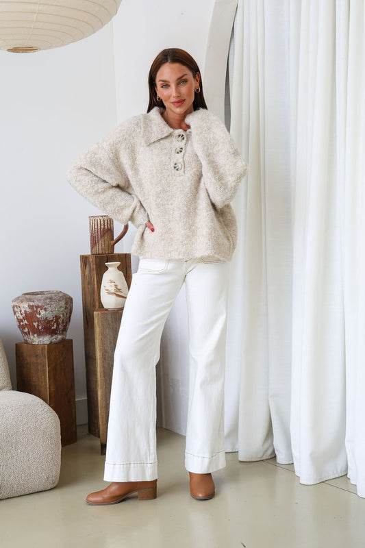 Sierra Boucle Knit - Latte