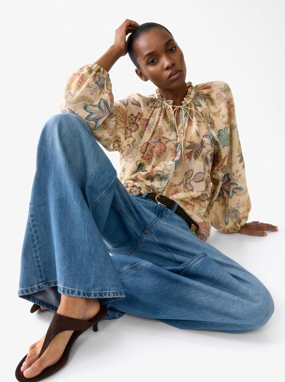 Covent Garden Blouse - Cream Floral