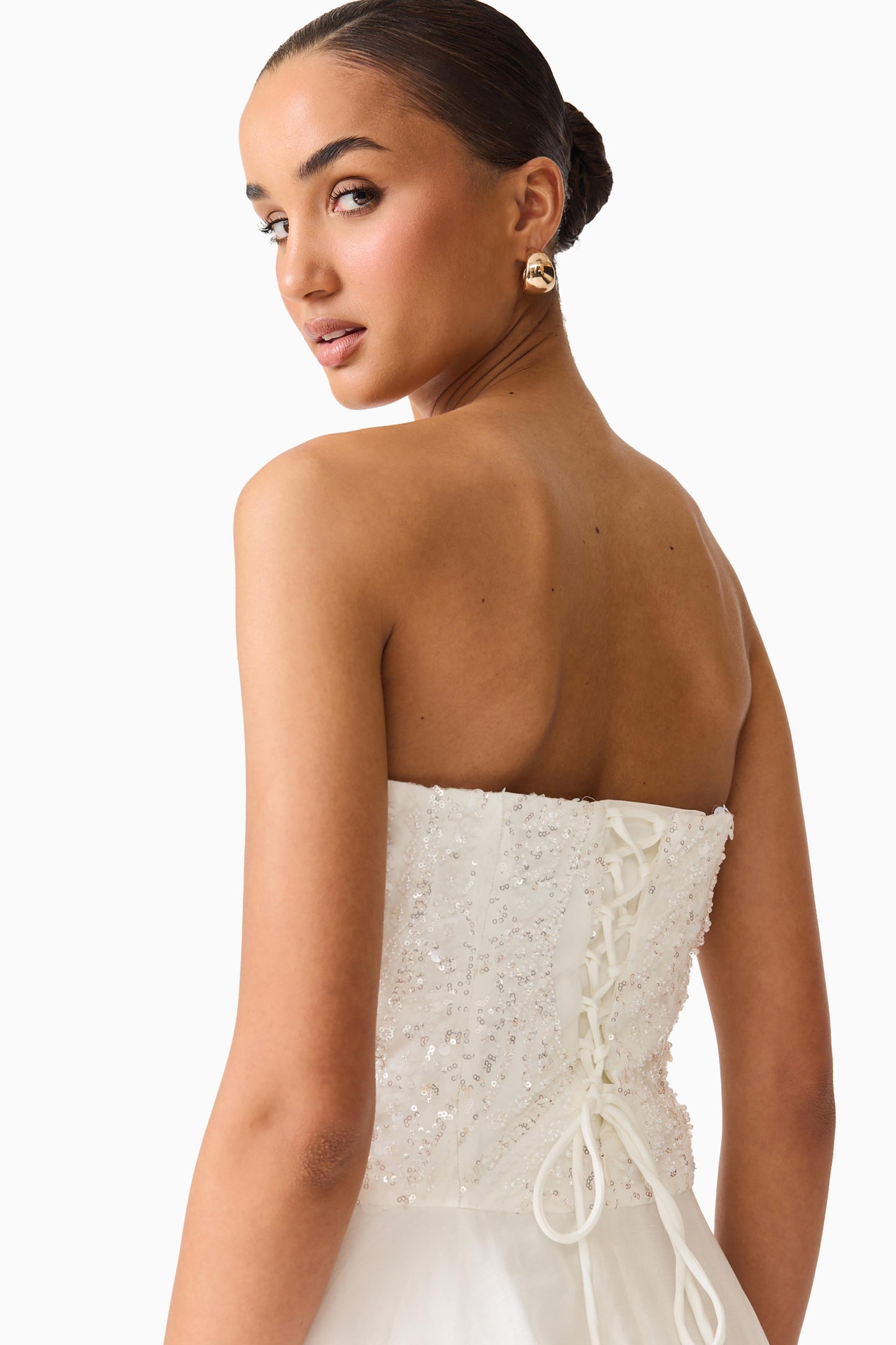 Elliatt Daelia Tiered Gown - White