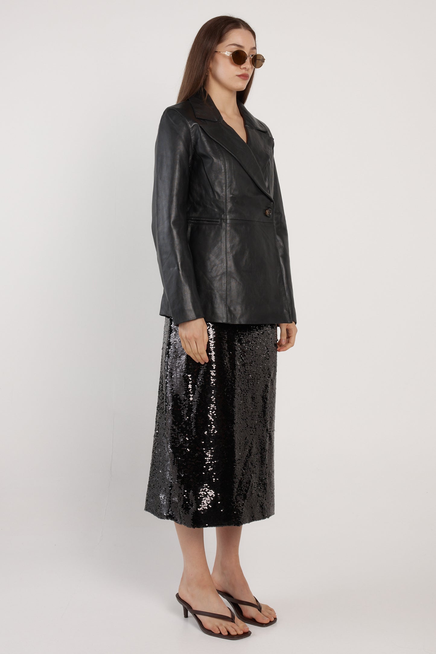 Fate & Becker Sorrel Leather Blazer - Black