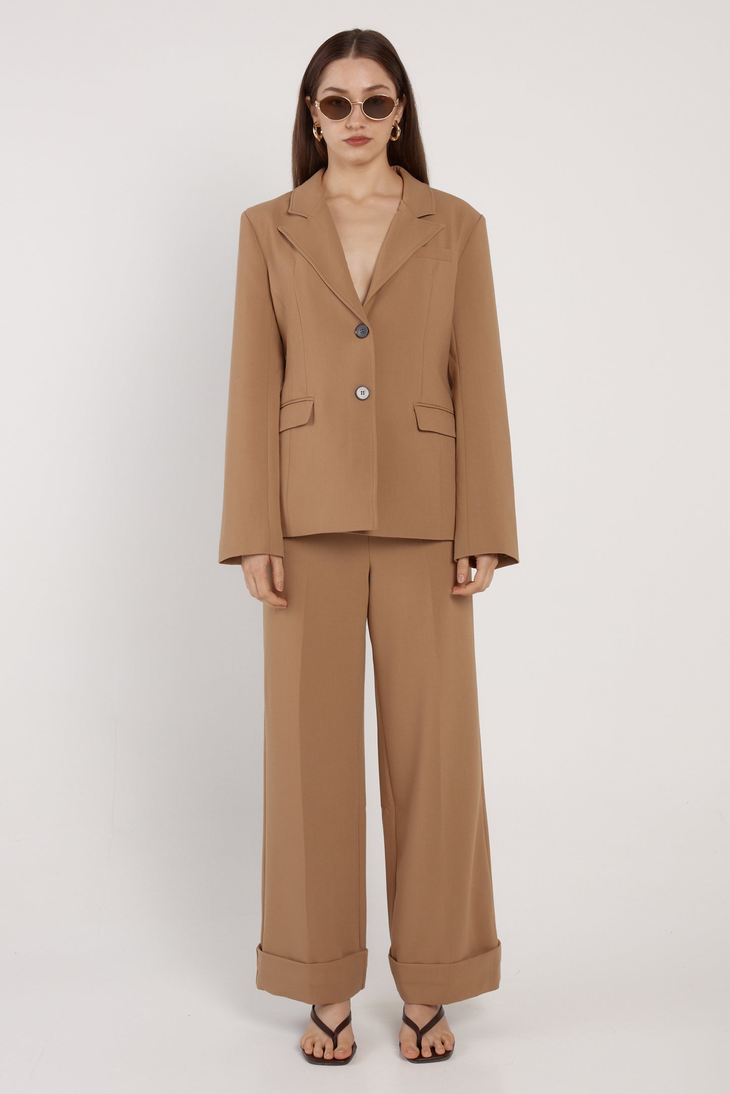 Fate & Becker Elka Waisted Blazer - Camel