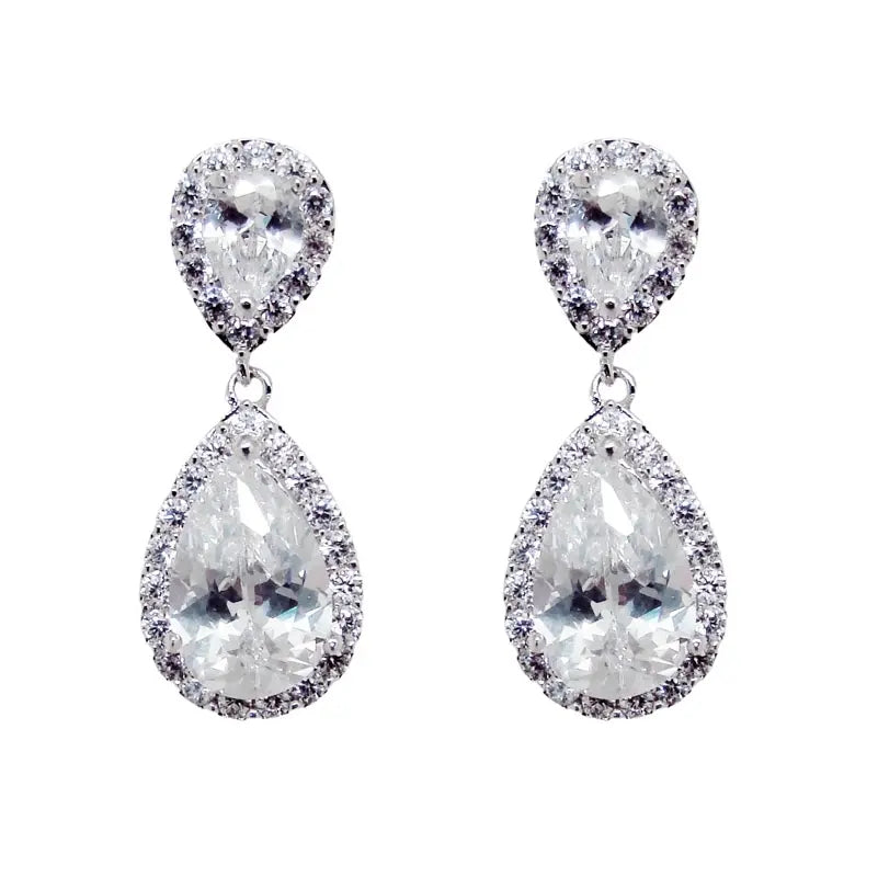 Chrysalini Tear Drop Earrings - Silver