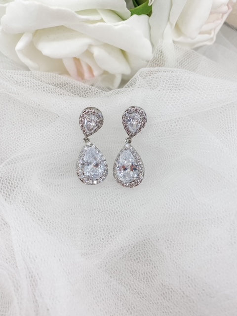 Chrysalini Tear Drop Earrings - Silver