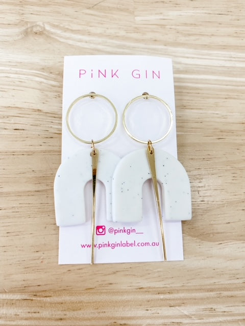 Pink Gin Isla Earrings - White