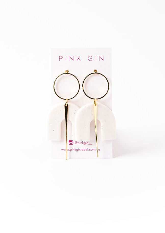 Pink Gin Isla Earrings - White