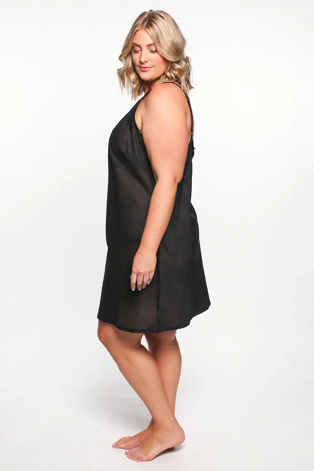 Adrift Cotton Slip - Black