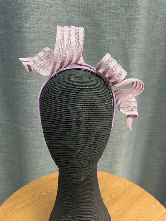 MA846 Ribbon Fascinator - Lilac  CLEARANCE SALE