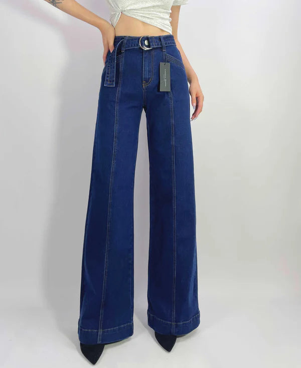 Indiana Stretch Wide Leg Denim Jean - Indigo Blue