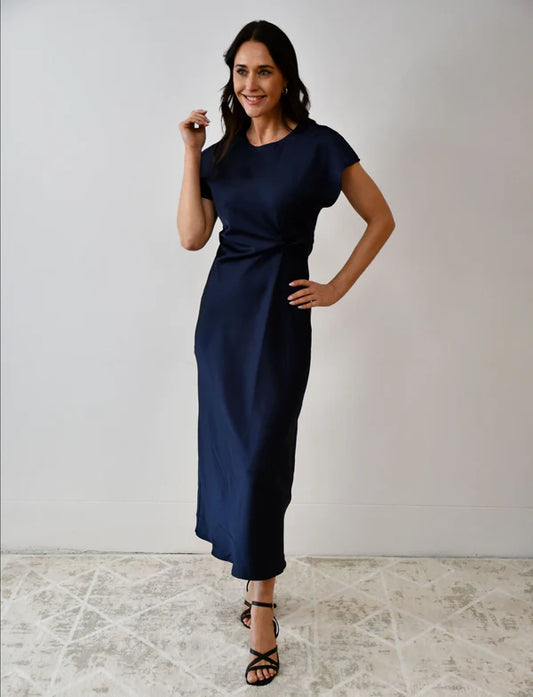 Kirra Twist Front Maxi Dress - Navy