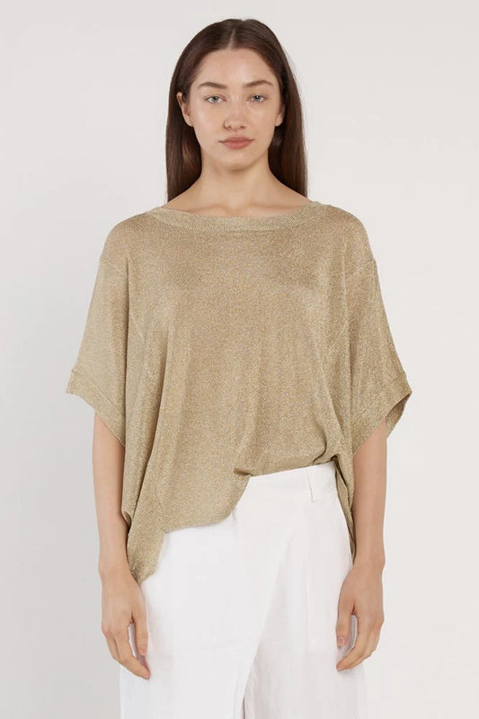 Fate & Becker Corsica Knit Top - Gold Lurex