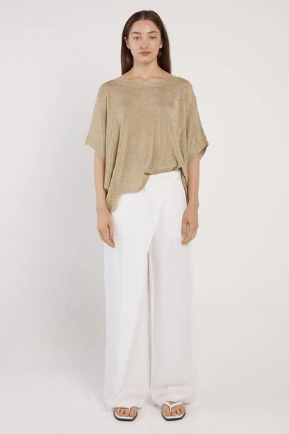 Fate & Becker Corsica Knit Top - Gold Lurex