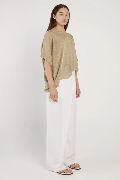Fate & Becker Corsica Knit Top - Gold Lurex