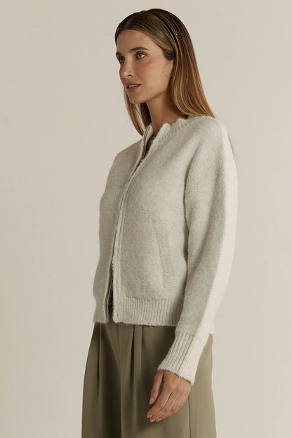 Fate & Becker Lumi Zip Up Jumper - Snow Marle