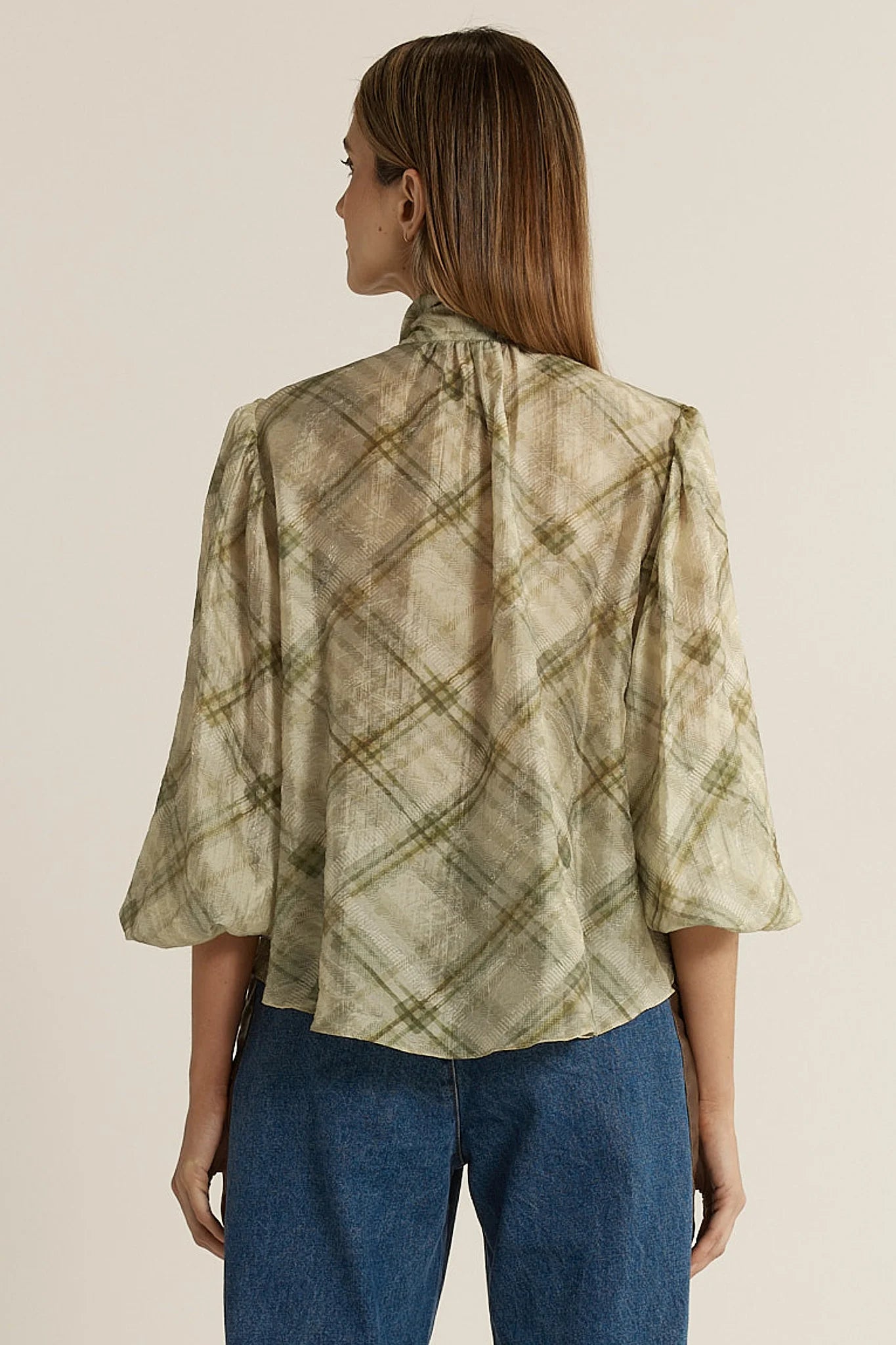 Eve Pussybow Blouse - Moss Green