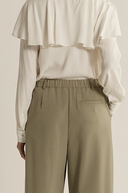 Roan Pleat Front Pant - Moss Green