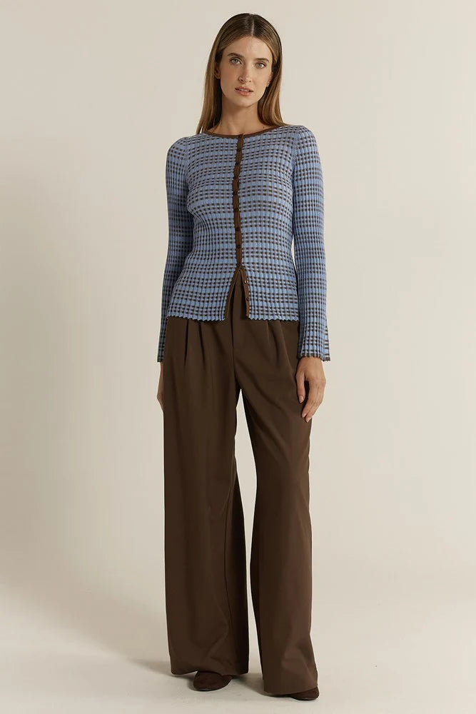 Fate & Becker Nesta Top - Blue/Chocolate