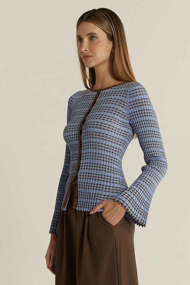 Fate & Becker Nesta Top - Blue/Chocolate