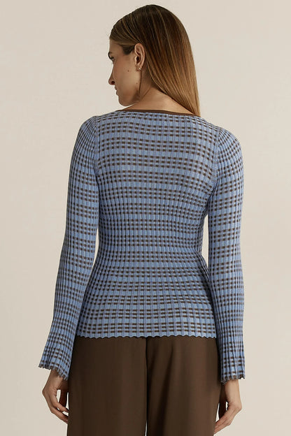 Fate & Becker Nesta Top - Blue/Chocolate