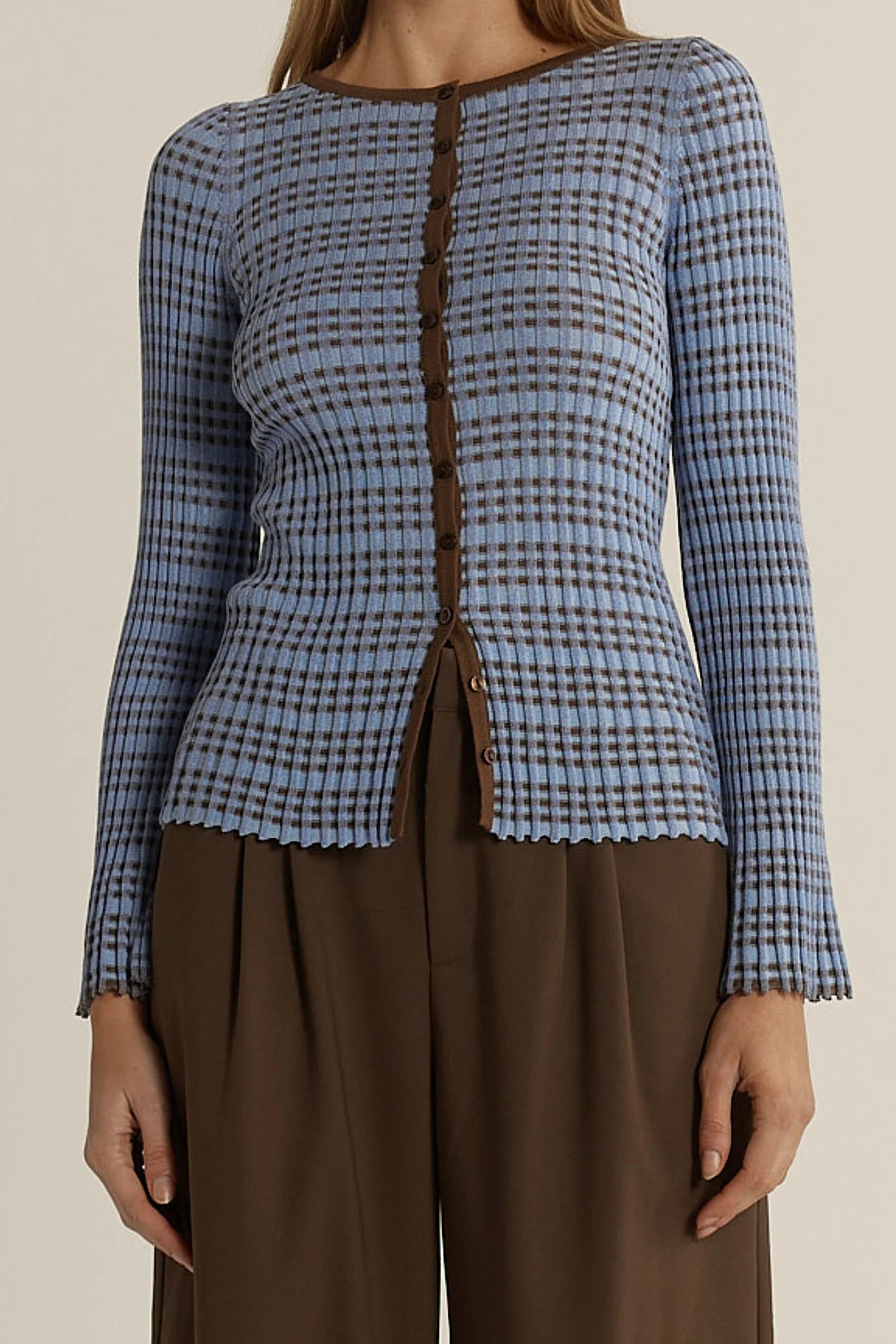 Fate & Becker Nesta Top - Blue/Chocolate