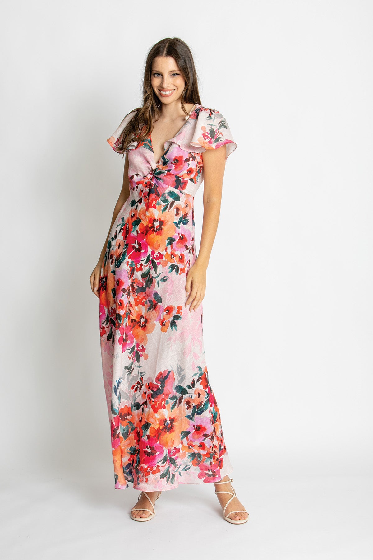 Kachel Anna Maxi Dress - Pink Flora