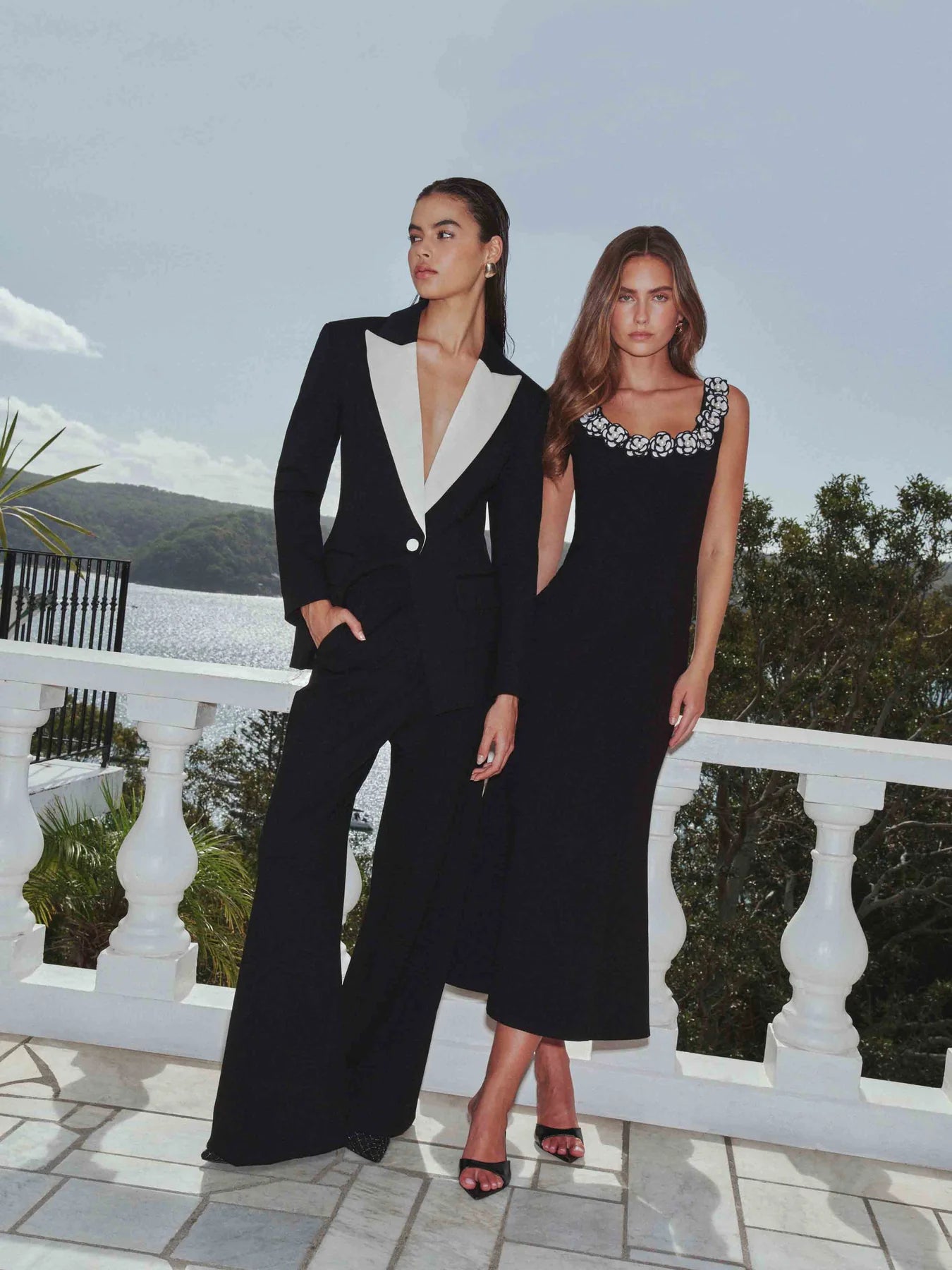 Elliatt Marina Midi Dress - Black/White