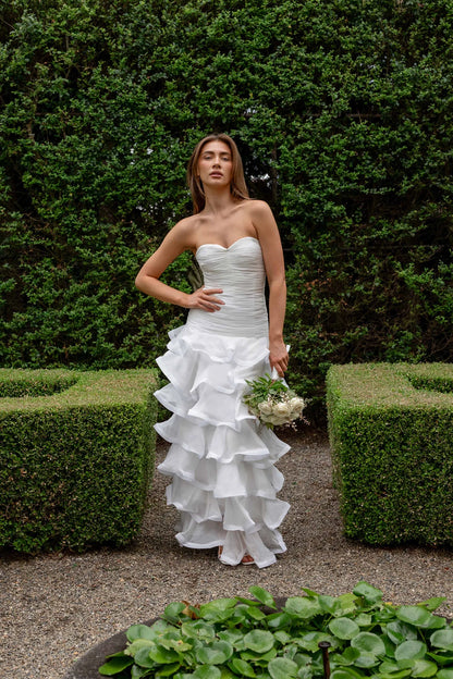 Elliatt Evelin Tiered Gown - White