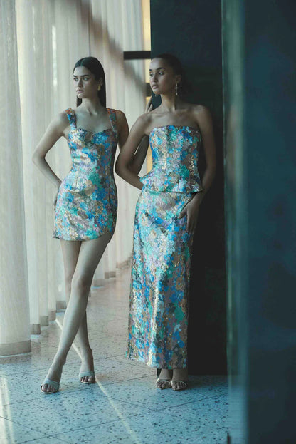 Elliatt Athea Gown - Gold/Multi