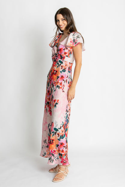Kachel Anna Maxi Dress - Pink Flora