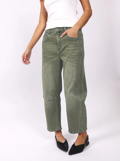 Toni Barrel Jeans - Khaki