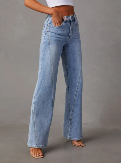 Shay Angle Seam Jean - Washed Blue