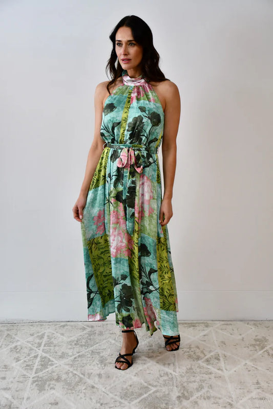 Deni Halter Midi Dress - Multi